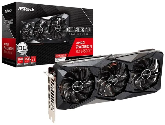 ASRock Radeon RX 6750 XT Challenger Pro OC - 12GB GDDR6 RAM - Graphics Card