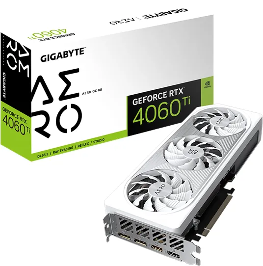 GIGABYTE GeForce RTX 4060 Ti AERO OC - 8GB GDDR6 RAM - Graphics Card