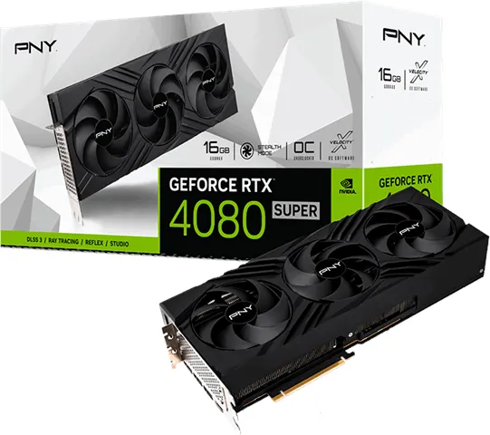 PNY GeForce RTX 4080 SUPER Verto Triple Fan - 16GB GDDR6X RAM - Graphics Card