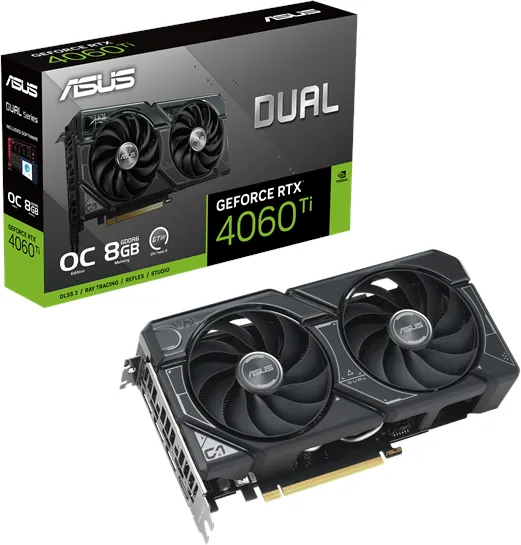 ASUS GeForce RTX 4060 Ti DUAL OC - 8GB GDDR6 RAM - Graphics Card