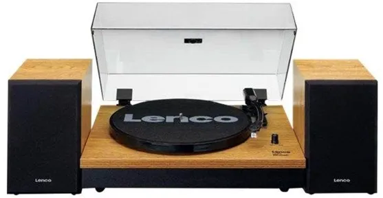 Lenco LS-300WD - Turntable with Bluetooth® and two separate speakers - Wood - Turntable Brown