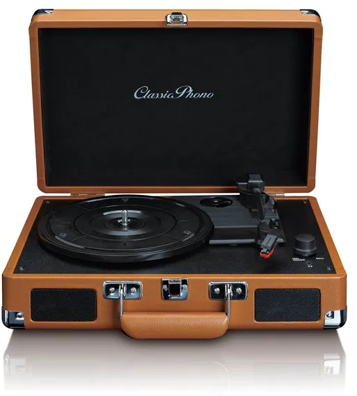 Lenco PHONO TT-10BN - Suitcase record player with speakers - Brown - Record player Brown