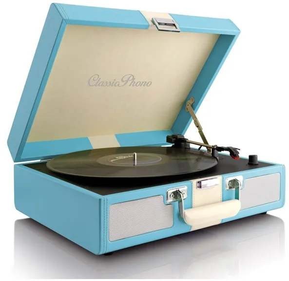 Lenco CLASSIC PHONO TT-33 - Record player in suitcase - Built-in speakers - Blue - Record player Blue